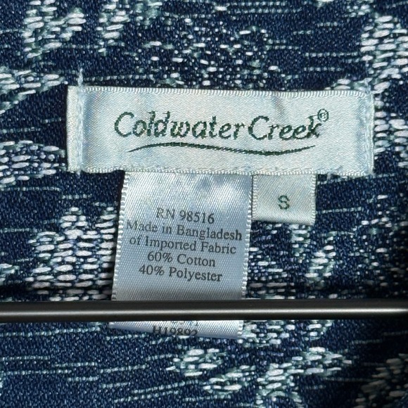 Coldwater Creek VTG Womens Denim Tapestry Vest S Blue Floral Cotton Grandmacore - Picture 3 of 9